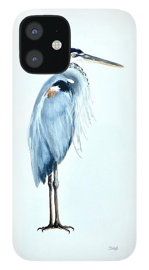 Great Blue Heron iPhone 12 Case featuring the painting Great Blue Heron #2 by Pat Dolan