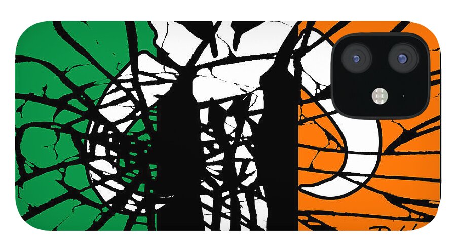 Sci Fi iPhone 12 Case featuring the digital art Irish Mandalorian Flag #1 by Dale Loos Jr