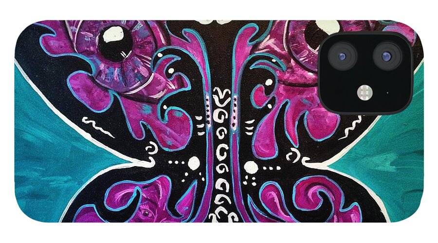 Butterfly iPhone 12 Case featuring the painting It's All Inside #1 by Tracy Mcdurmon