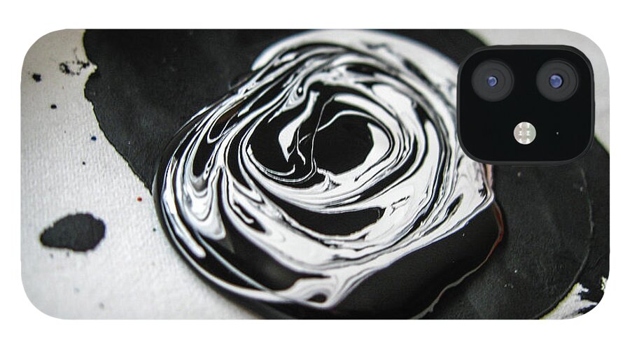 Acrylic Paint iPhone 12 Case featuring the photograph Melted Yin-yang #1 by Bradley Dever
