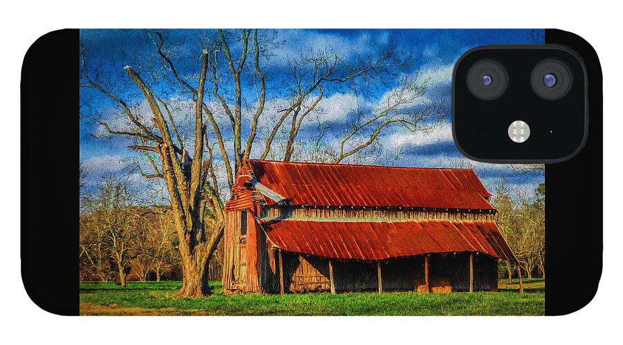 Fine Art Prints iPhone 12 Case featuring the photograph Red Roof Barn by Dave Bosse