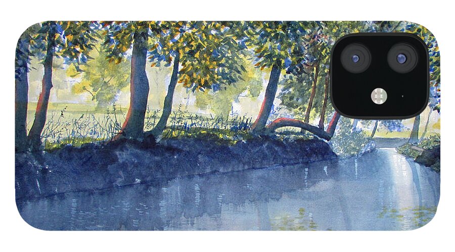 Glenn Marshall Yorkshire Artist iPhone 12 Case featuring the painting Ripples and Reflections by Glenn Marshall