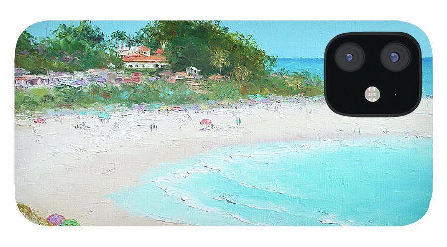 Beach iPhone 12 Case featuring the painting San Clemente Beach California #2 by Jan Matson
