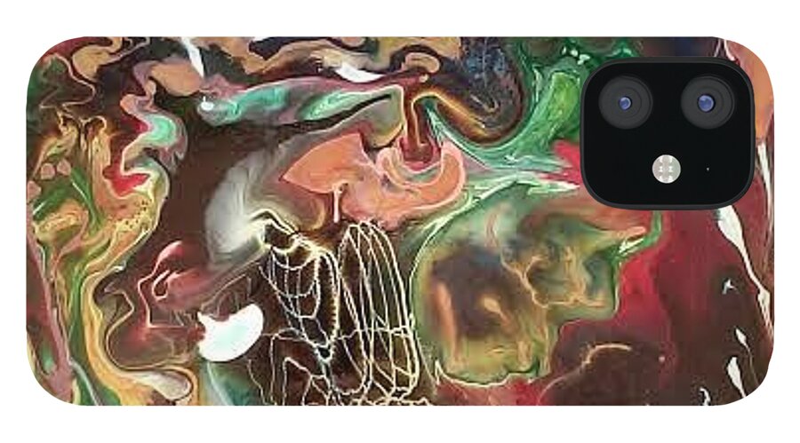 Colorful Art iPhone 12 Case featuring the painting Solitude #1 by Ray Khalife
