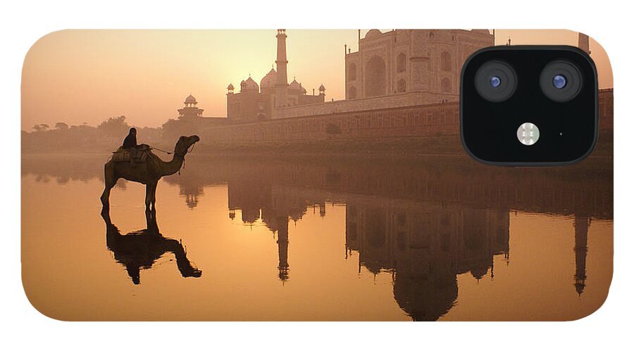 Sunrise iPhone 12 Case featuring the photograph Taj Mahal at Sunrise #1 by Michele Burgess