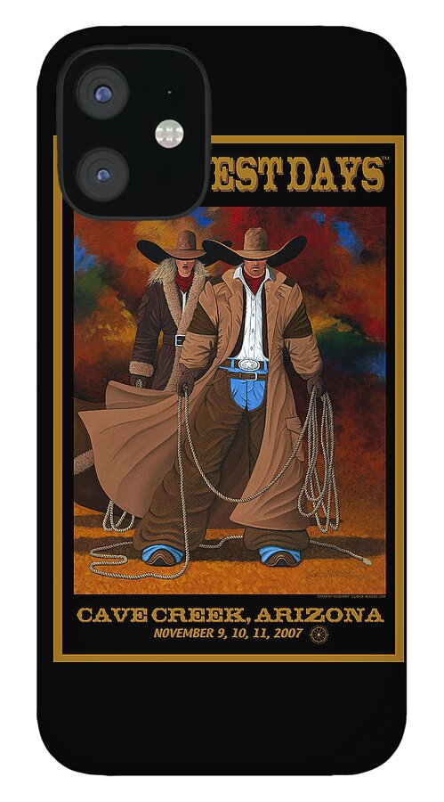 Wild West Days iPhone 12 Case featuring the painting Wild West Days Poster/Print #2 by Lance Headlee
