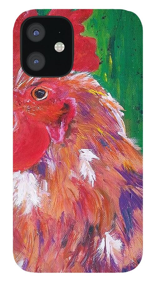 Trouble Two iPhone 12 Case featuring the painting #14 Trouble Two #14 by Cheryl Nancy Ann Gordon