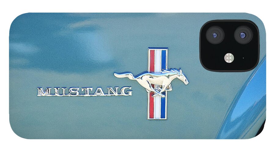 1965 Ford Mustang iPhone 12 Case featuring the photograph 1965 Ford Mustang Emblem 6 by Jill Reger
