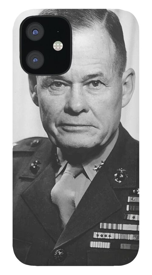 Chesty Puller iPhone 12 Case featuring the painting General Lewis Chesty Puller #2 by War Is Hell Store