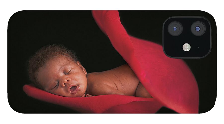 Rose iPhone 12 Case featuring the photograph Amaya in a Rose Petal by Anne Geddes