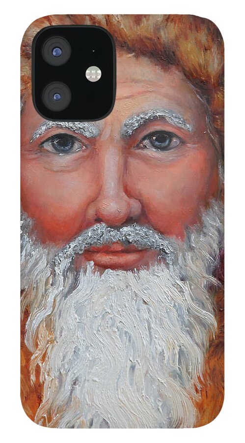 Santa Claus iPhone 12 Case featuring the painting 3D Santa by Portraits By NC