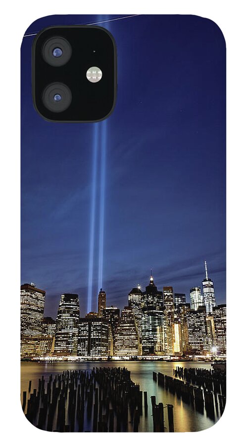 New York Skyline iPhone 12 Case featuring the photograph New York Skyline 9/11 Memorial #4 by Doolittle Photography and Art