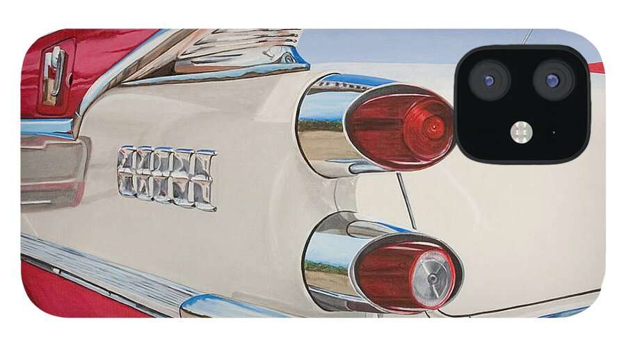 Car iPhone 12 Case featuring the painting 59 Dodge Royal Lancer by Rob De Vries