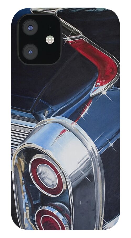 Cadillac iPhone 12 Case featuring the painting 60 Cadillac Coupe de Ville by Rob De Vries
