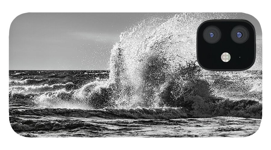 Lake Erie iPhone 12 Case featuring the photograph Lake Erie Waves #9 by Dave Niedbala