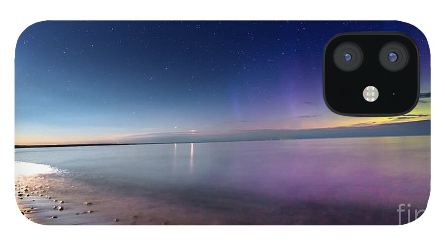 Northern Lights iPhone 12 Case featuring the photograph A Celestial Phenomenon On Whitefish Bay by Norris Seward