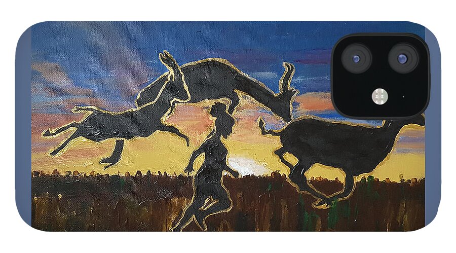 Bible iPhone 12 Case featuring the painting A Child Will Lead Them - 2 by Rachel Natalie Rawlins