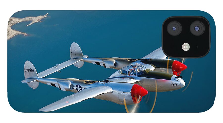 World War Ii iPhone 12 Case featuring the photograph A Lockheed P-38 Lightning Fighter by Scott Germain