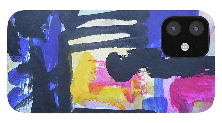 Katerina Stamatelos iPhone 12 Case featuring the painting Abstract-16 by Katerina Stamatelos
