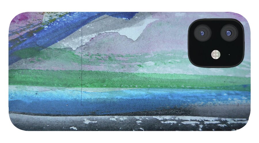 Katerina Stamatelos iPhone 12 Case featuring the painting Abstract-18 by Katerina Stamatelos