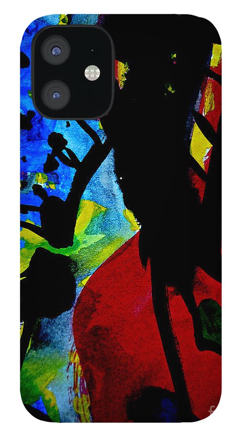 Katerina Stamatelos iPhone 12 Case featuring the painting Abstract-7 by Katerina Stamatelos