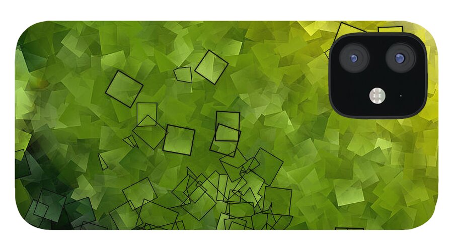 Abstract iPhone 12 Case featuring the photograph Apple Green - Abstract Tiles No15.819 by Jason Freedman