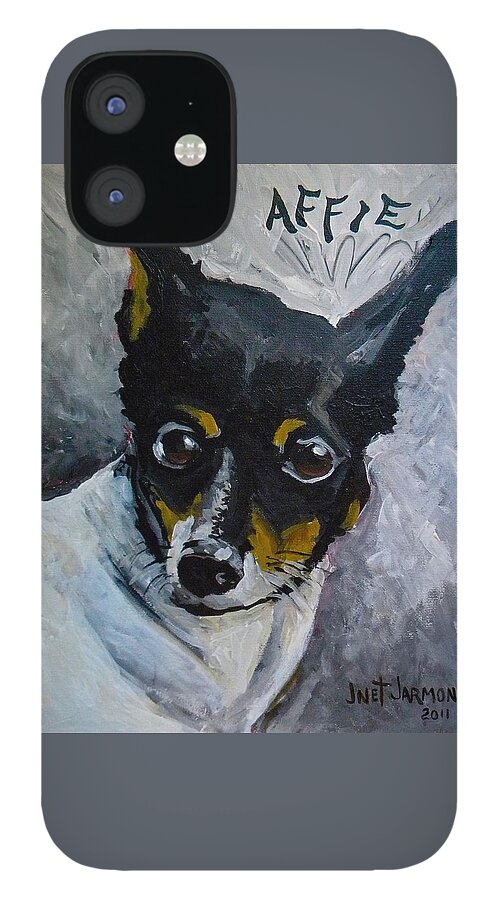Dog iPhone 12 Case featuring the painting Affie by Jeanette Jarmon