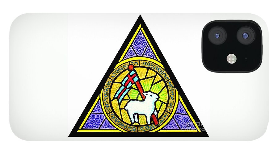 Lamb iPhone 12 Case featuring the painting Agnus Dei by Jim Harris