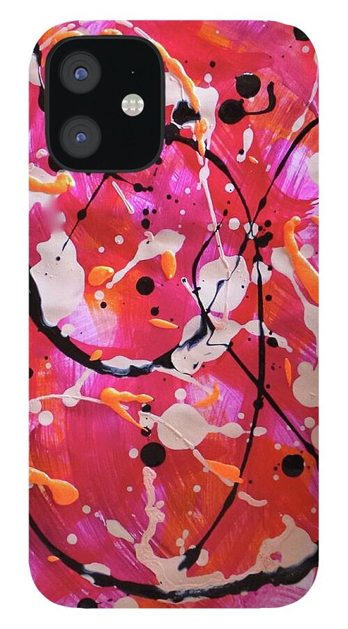 Abstract Art iPhone 12 Case featuring the painting Alegria by Cook King