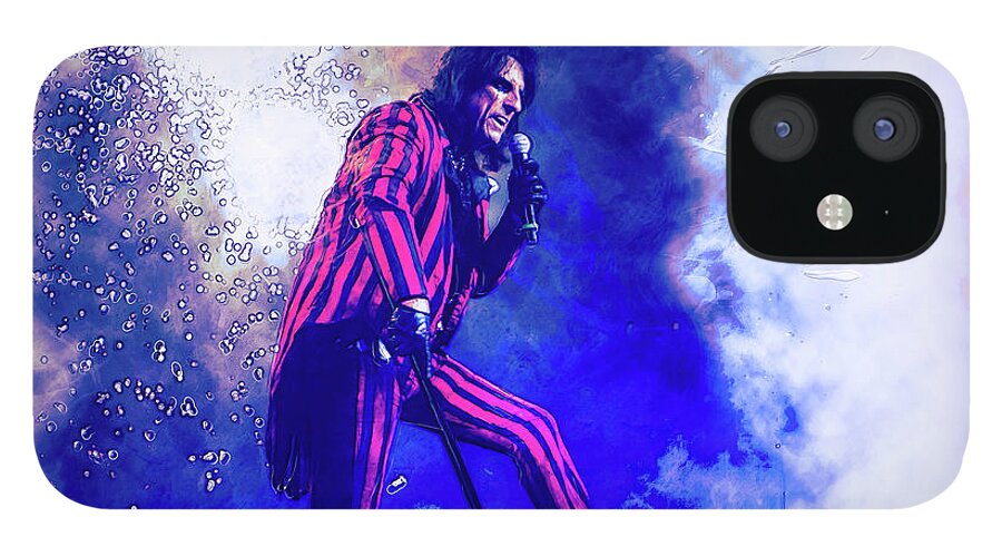 Alice Cooper iPhone 12 Case featuring the photograph Alice Cooper On Stage by Thomas Leparskas