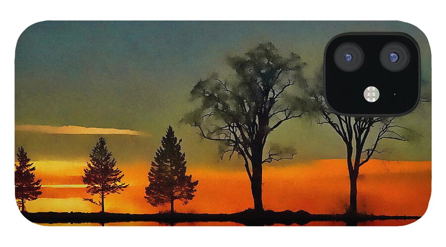 Sunset iPhone 12 Case featuring the photograph All in a Row by Andrea Kollo