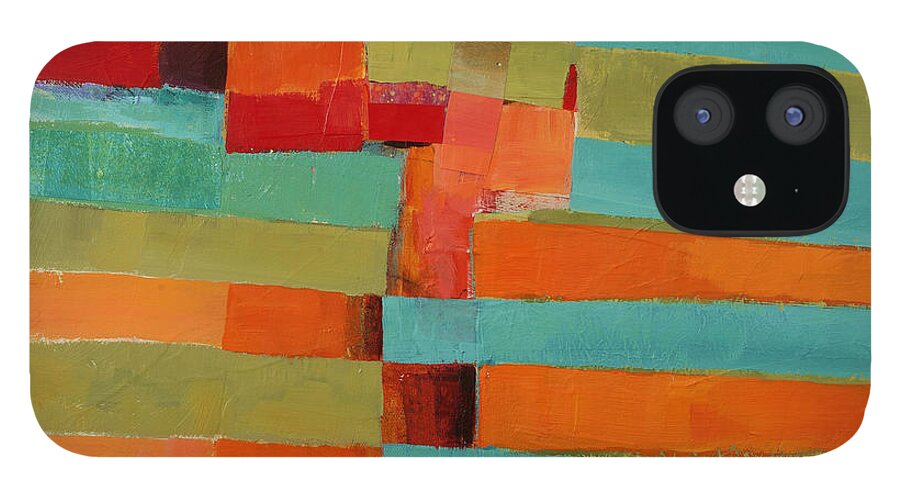 Abstract Art iPhone 12 Case featuring the painting All Stripes 2 by Jane Davies