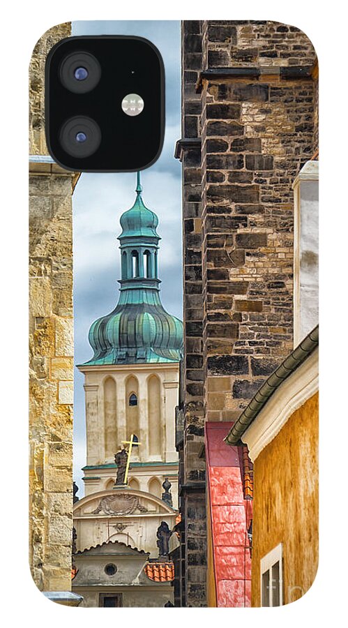 Prague iPhone 12 Case featuring the photograph Alley in Prague Old Town by Janis Knight