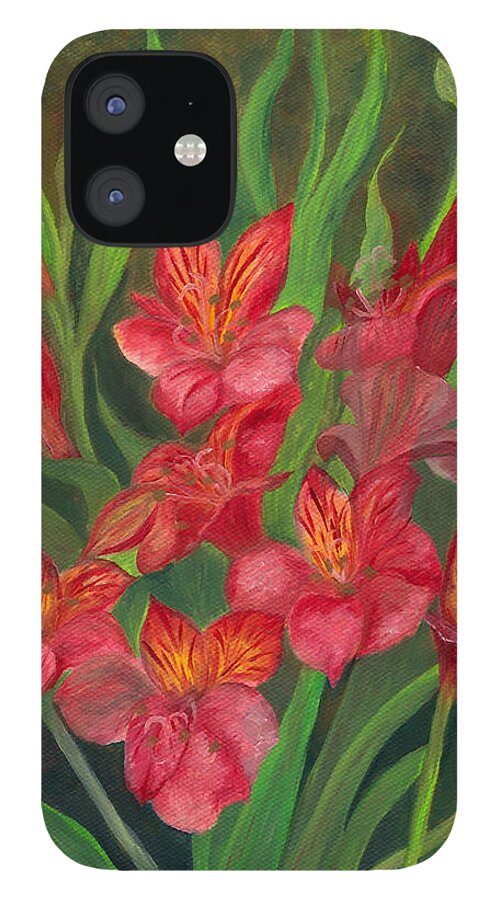 Flower iPhone 12 Case featuring the painting Alstroemeria by FT McKinstry