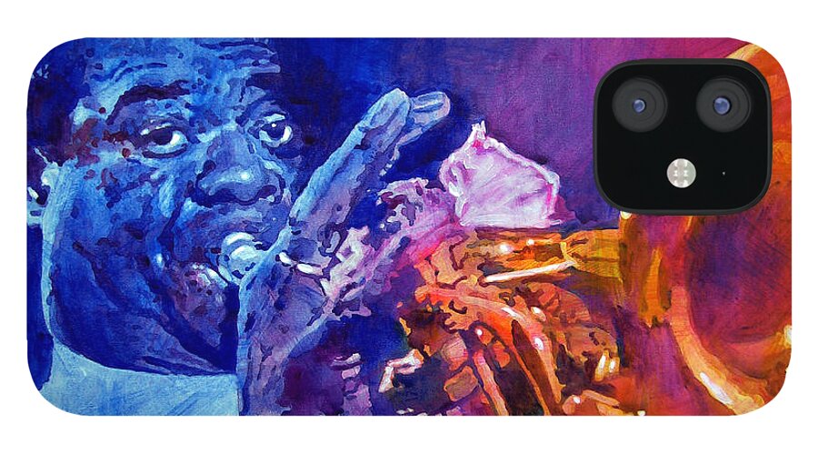 Jazz iPhone 12 Case featuring the painting Ambassador Of Jazz - Louis Armstrong by David Lloyd Glover