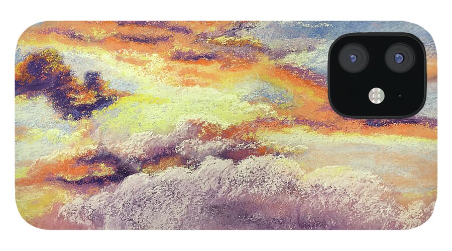 Sea iPhone 12 Case featuring the pastel Approaching Storm by Gerry Delongchamp