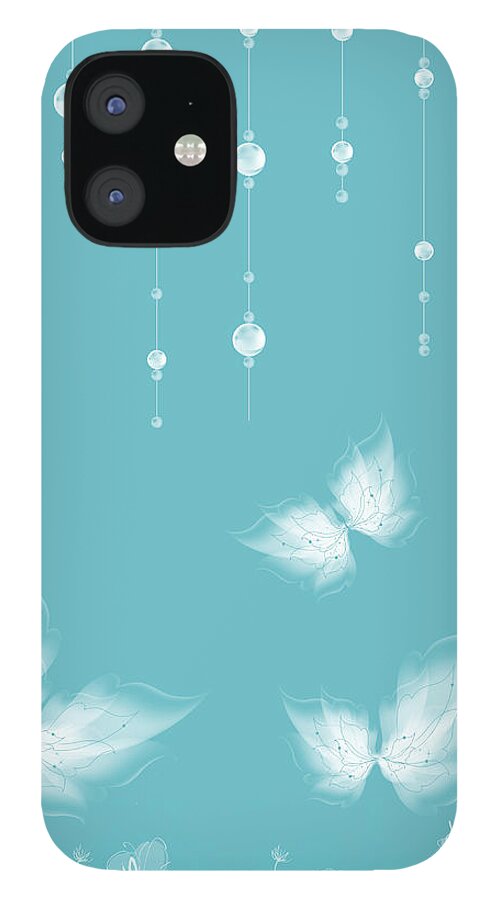 Butterfly iPhone 12 Case featuring the digital art Art en Blanc - s11a by Variance Collections