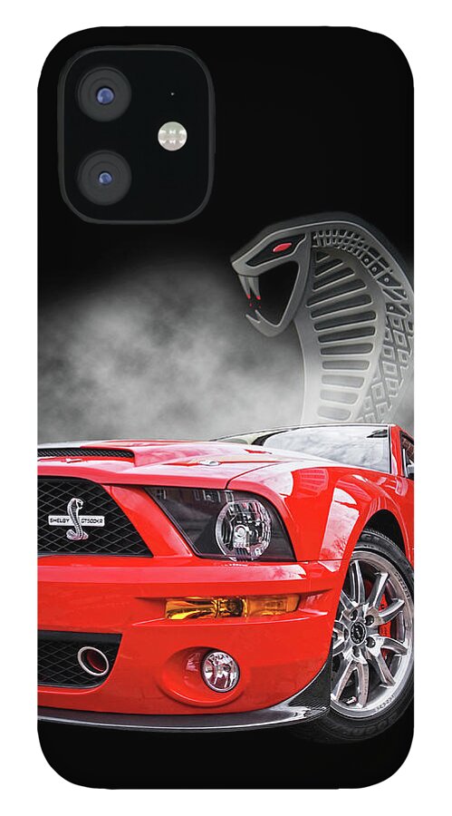 Shelby Mustang iPhone 12 Case featuring the photograph Smokin' Cobra Power - Shelby KR by Gill Billington