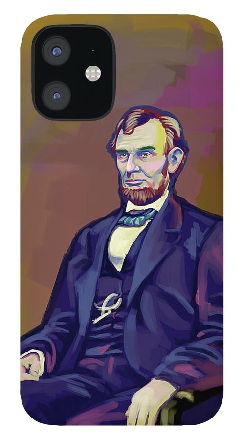 President iPhone 12 Case featuring the digital art Abe by Rob Snow