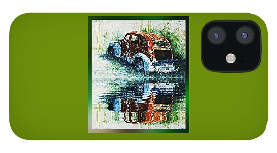 Old Car iPhone 12 Case featuring the painting As Time goes by. . . by Hartmut Jager