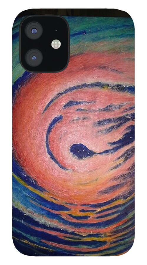 #artinspace #asteroidart #coolart #acrylicart #abstractart #abstractartforsale #camvasartprints #originalartforsale #abstractartpaintings iPhone 12 Case featuring the painting Asteroid by Cynthia Silverman