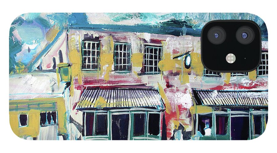 The Grit iPhone 12 Case featuring the painting Athens Ga The Grit by John Gholson