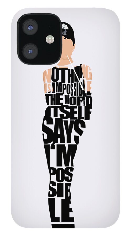 Audrey Hepburn Typography Poster Iphone 12 Case For Sale By Inspirowl Design
