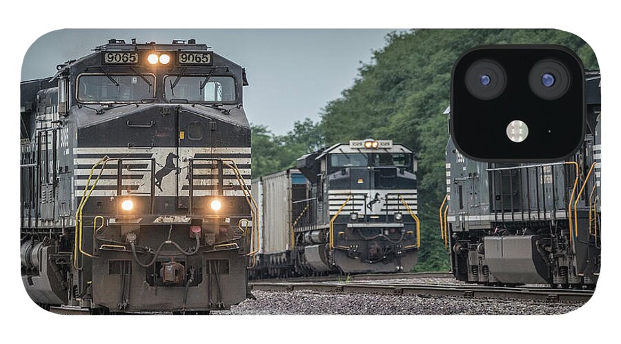 Railroad Tracks iPhone 12 Case featuring the photograph August 23, 2016 Norfolk Southern 9065 at Princeton IN by Jim Pearson