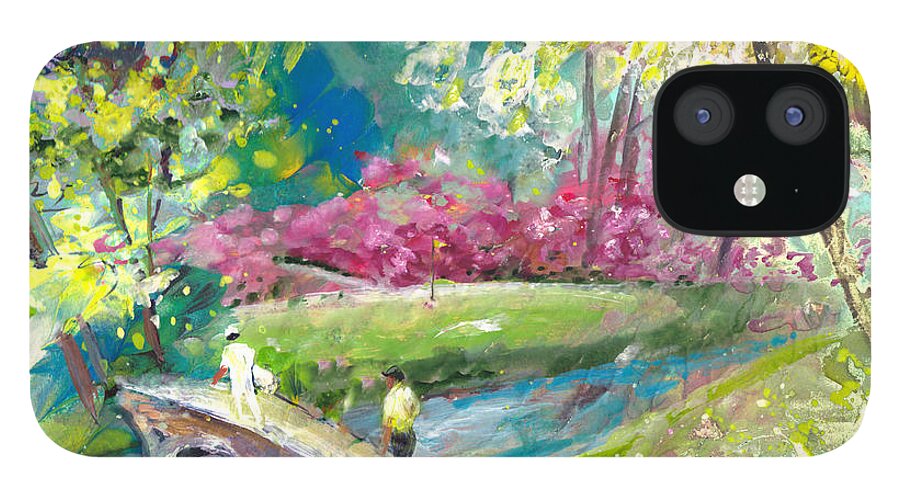 Augusta iPhone 12 Case featuring the painting Augusta Golf Course by Miki De Goodaboom