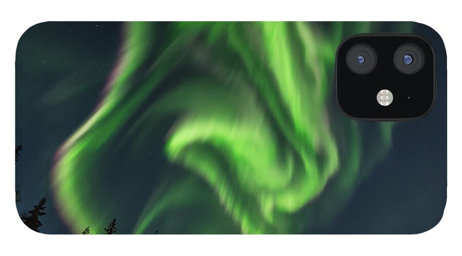 Alaska iPhone 12 Case featuring the photograph Aurora Borealis in Fairbanks Alaska by Brenda Jacobs