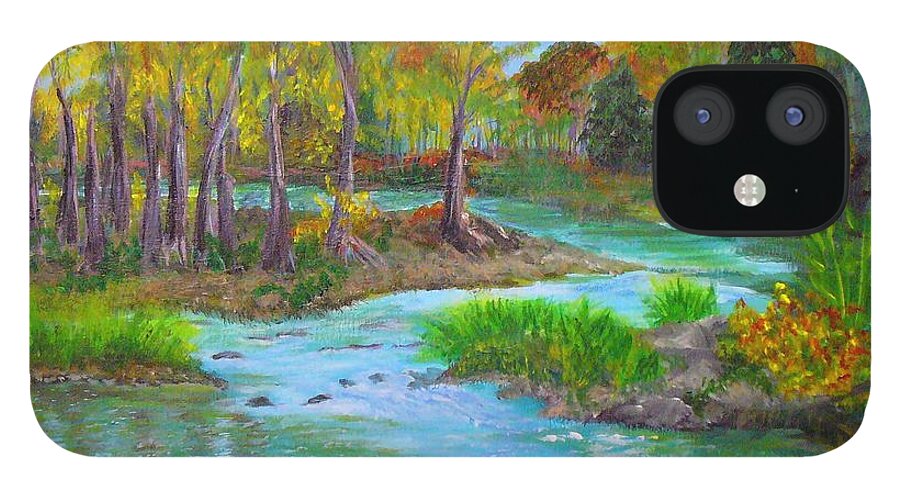 Nature iPhone 12 Case featuring the painting Ausable River by Peggy King