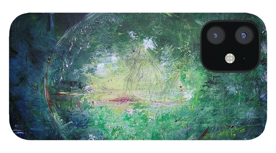 Abstract iPhone 12 Case featuring the painting Awakening Abstract II by Lizzy Forrester