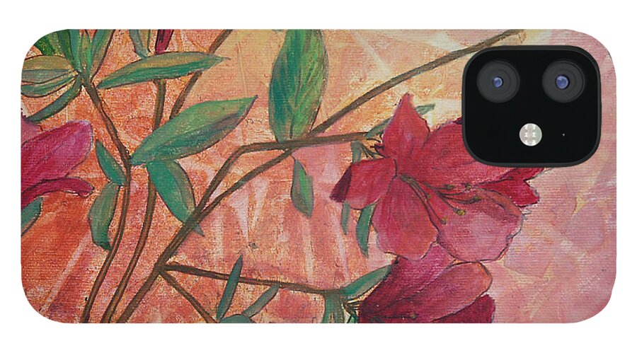 Azalea iPhone 12 Case featuring the painting Azaleas by Arlissa Vaughn