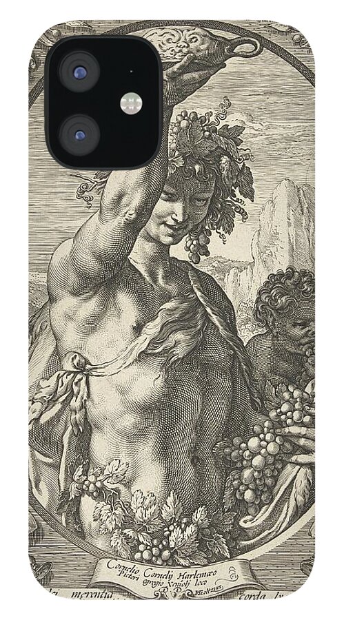 Bacchus iPhone 12 Case featuring the drawing Bacchus god of ectasy by Vintage Collectables